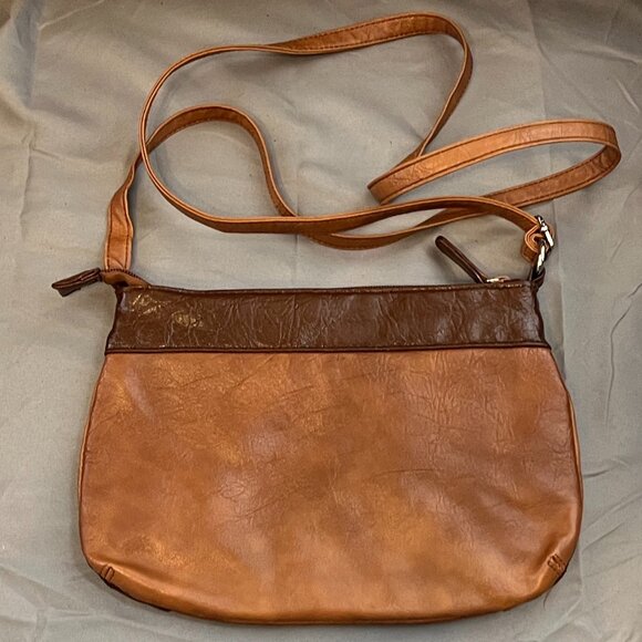 Brown Vegan Leather Crossbody with Braid Detail - Picture 2 of 9